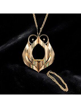 1970s Mascot Brutalist Metal Owl Hanging Candle Holder 14" Long Chain Vintage